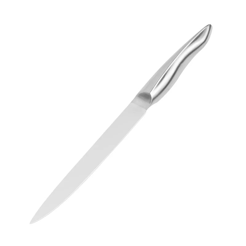 8 Inch 3Cr13 Stainless Steel Kitchen Slicing Knife Ergonomic Hollow Handle LFGB Certified Eco-Friendly High-Polish Finish