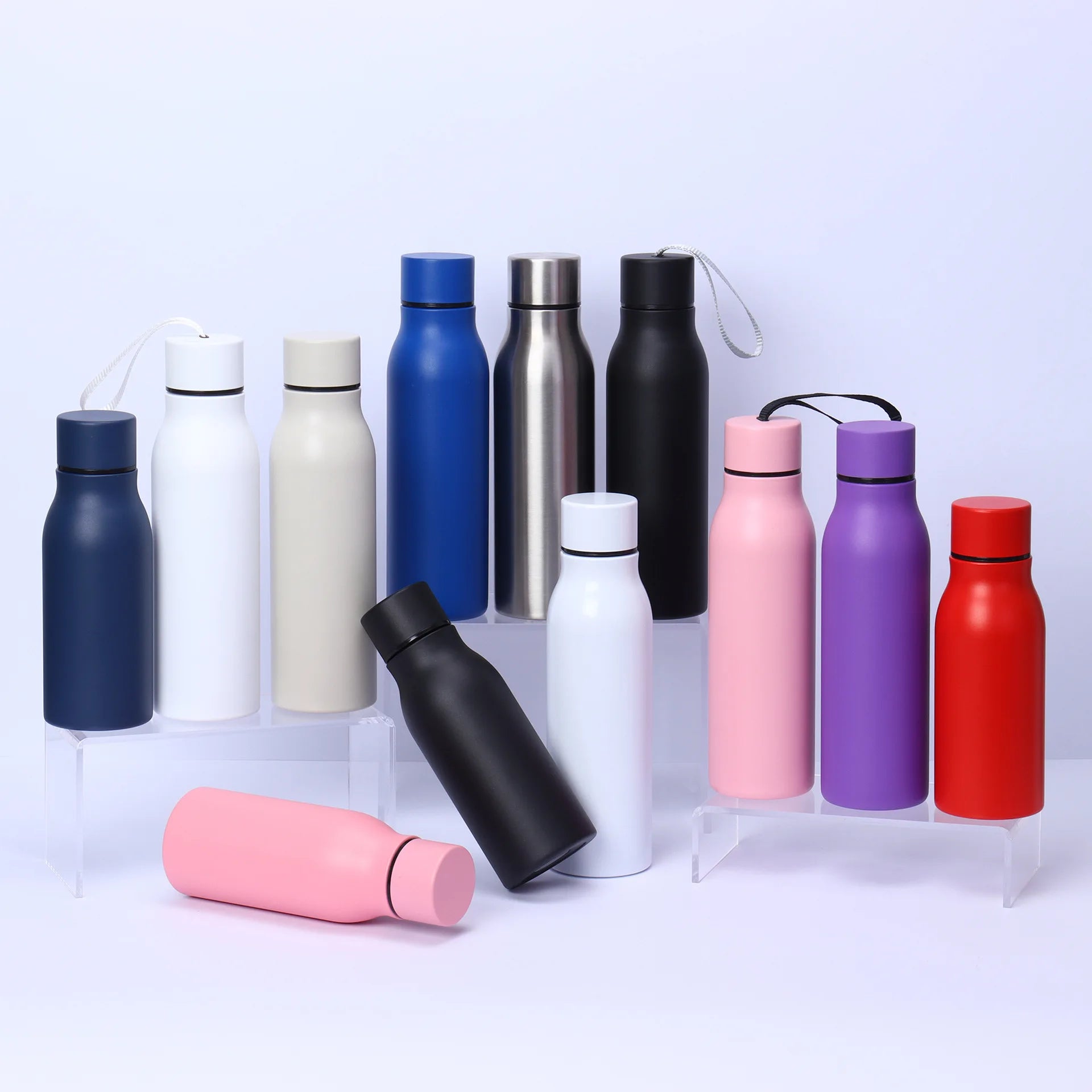 20oz 500ml Termo Doble Pared Car Portable Simple Stainless Steel Double Wall Thermos Insulation Cup with a Strap in the Lid