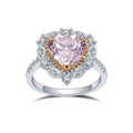 MSR-1459 18K Gold Heart Shape Lab Grown Gemstone Engagement Ring