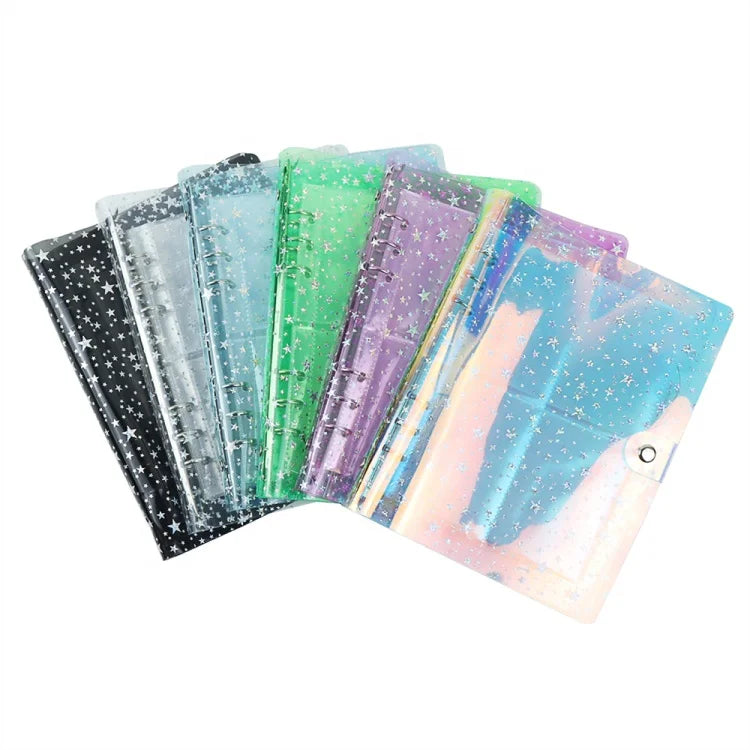 A5 A6 Refillable Album Binder Cover Traveller Journal Covers Starry PVC 3 in Photo Card Holder Inserts Shell 6 Rings Loose Leaf