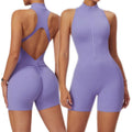 2024 New Gym Fitness Short Bodysuits Sports One Piece Backless Short Yoga Jumpsuit Plus Size Jumpsuits for Women