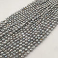 100% Freshwater Pearl in Strand  7.3-8.3 mm Long Gray Baroque Pearl  Available in White pink purple gray Black