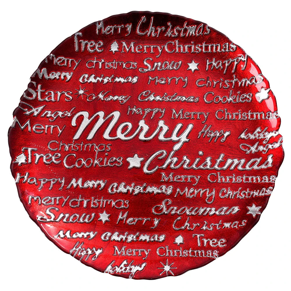 Wholesale Hot Sale Wedding Decoration Christmas Dinnerware Underplate Red Chargers Plate Luxury Glass Plates for Dinner