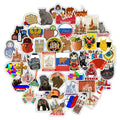 50Pcs Russian Cultural Symbols Matryoshka Bear Graffiti Sticker for Phone Laptop Bottle Vinyl Decal Stickers