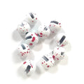 Mottled White Black Green Tan10pcs a Bag Fly Tying Materials Tungsten Mottled Beads Cyclops Slotted Fot Nymph Flies