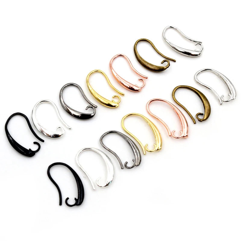 20pcs 19x10mm/17x9.5mm Brass French Earring Hooks Wire Settings DIY Small Earrings Hooks Jewelry Making Accessories Findings