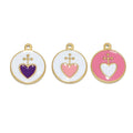 5Pcs Cute Stainless Steel Round Enamel Ship Anchor Heart Shape Charms Pendants for Necklace Supplies DIY Making Jewelry Making