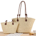 Handmade Chic Woven Tote Shoulder Bags for Women Large Summer Beach Natural Straw Purses with Open Closure Type Fashion Style