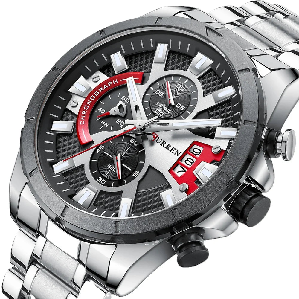 Top CURREN Watch 8401 Classic Dial Watches Men Wrist Fashion Stainless Steel Sport Male Wristwatches Relogio Masculino