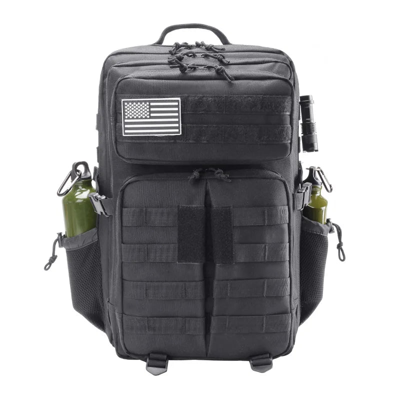 45L 900D Oxford Waterproof External Frame National Tactical Camouflage Hiking Backpack Zipper Hasp Closure Polyester