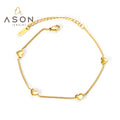 Ason Fashion Jewelry Stainless Steel 18K Gold Plated Heart love the Couple Bracelet Jewellery Designer Charms for Bracelets Bulk