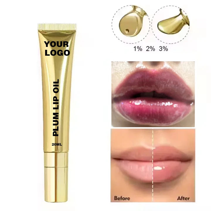 Hot Sale Private Label Lip Plumping Gloss Vegan Hyaluronic Acid Lip Plumper Mineral Glossy for Bigger Lips