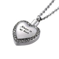Vintage Children's Always My Heart Urn Pendant Ashes Memorial Necklace Stainless Steel Crystal Heart Keepsake Cremation Holder