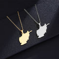 Manufacturer Stainless Steel Silver 18K Gold Plated City Province Flag Map Charm Necklaces Afghanistan Map Pendant Necklace