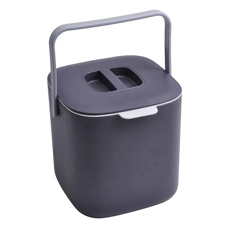 Food Waste Basket Bin for Kitchen Small Countertop Plastic Waste Bin With Lids Odor-Free Food Scrap Container Garbage Can