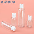 Wholesale Durable Clear Plastic PET Body Lotion Packaging Round Shoulder Face Toner Disc Cap Bottles 50m 75ml 100ml 250ml