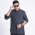 2023 Add Long Sleeve Shirt Men's Business Casual Loose Color Striped Long Sleeve Shirt Men