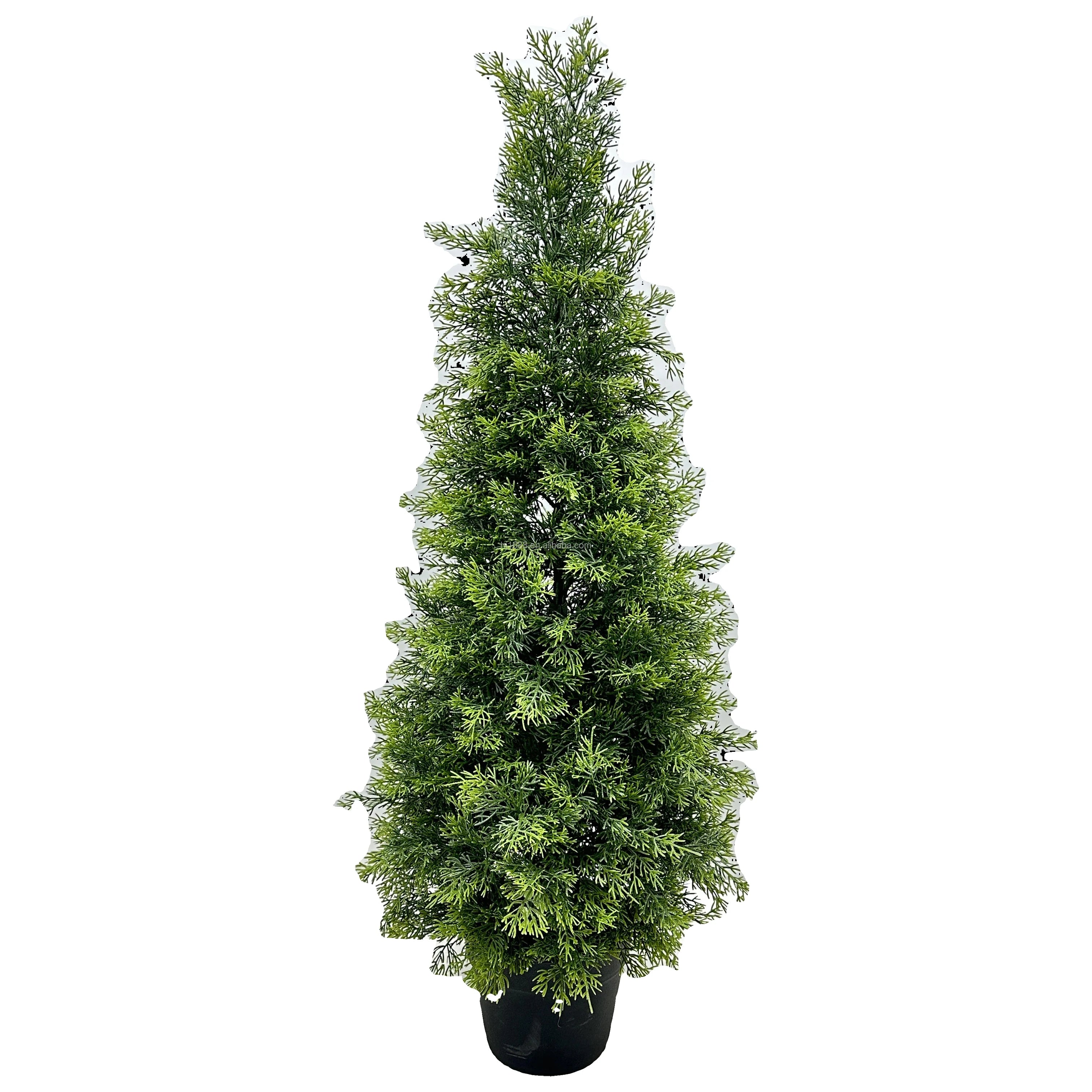 Factory Wholesale Tall UV Resistant Artificial Cypress Topiary Spiral Boxwood Ball Pine Faux Cedar Tree for Entryway Patio Decor