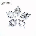 YuenZ 100pcs/bag Antique Silver Color Flower Charms Pendant Jewelry Metal Alloy Jewelry Marking 20*13mm Q1143