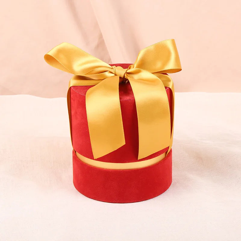 High-End Velvet Ribbon Ring & Necklace Jewelry Box Creative Customizable Favor Gift Packaging for Kids Proposal Gift Box