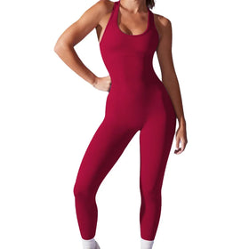 Seamless One-Piece Woman Yoga Jumpsuit Tummy Control Dance Exercise Stretch Bodysuit Breathable Pattern for Adults