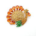 Thanksgiving Day Turkey Brooch Pin Animal Rhinestone Bling Women Jewelry Gift Brooches