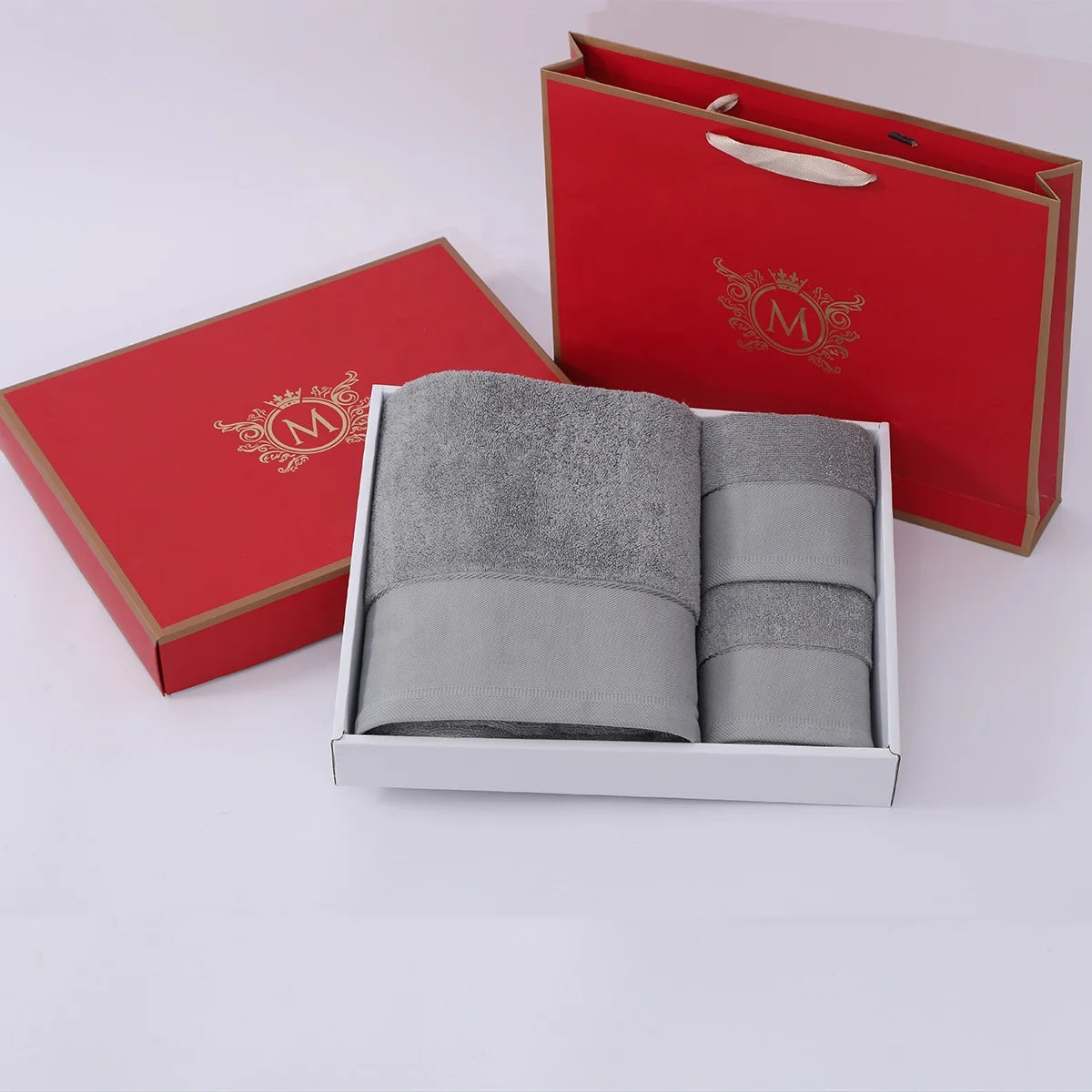 Luxury Towel Collection Platinum 100% Cotton Bath Towel  Set Grey