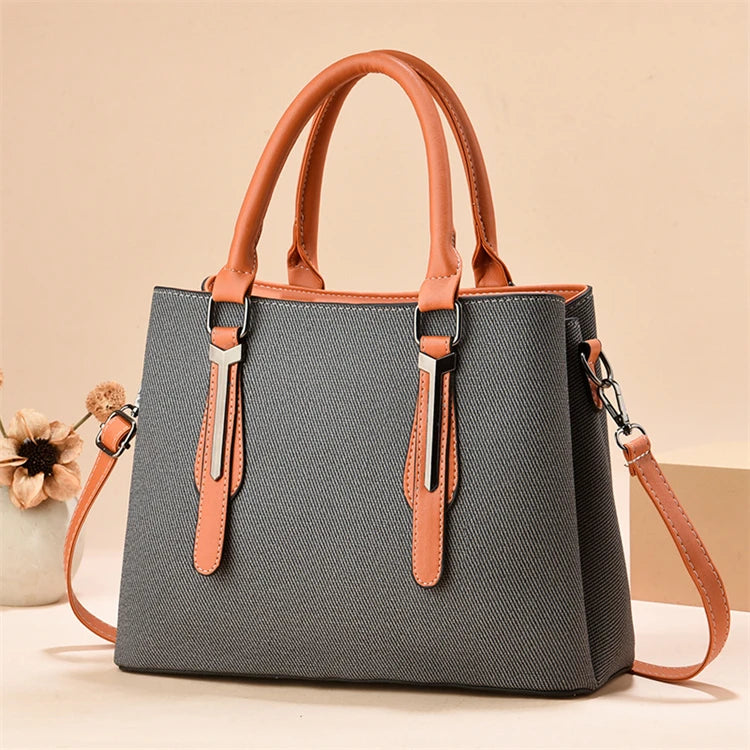 Branded Custom Wholesale Fancy New Fashion Pu Leather Tote Bag Handbag
