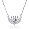 S925 Sterling Silver Necklace 1 Carat Moissanite Necklace Elegant All-Heart Swan Clavicle Chain Moissanite Pendant