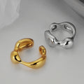 ICEBELA Jewelry Ins Popular Minimalist Irregular 18k Gold Plated Smooth Female Ring S925 Sterling Silver Wavy Ring for Girls