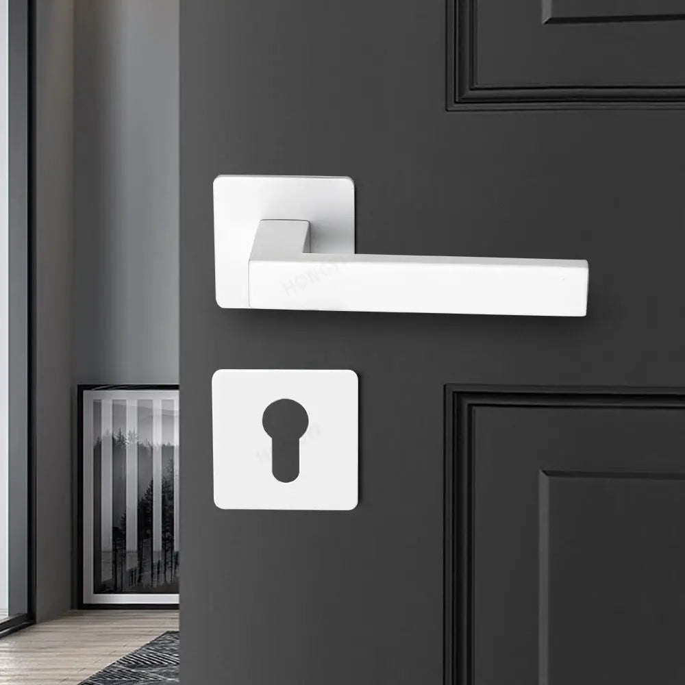 Modern Stainless Steel Interior White Window Lever Main Door Handle Lock Bathroom Door Handle