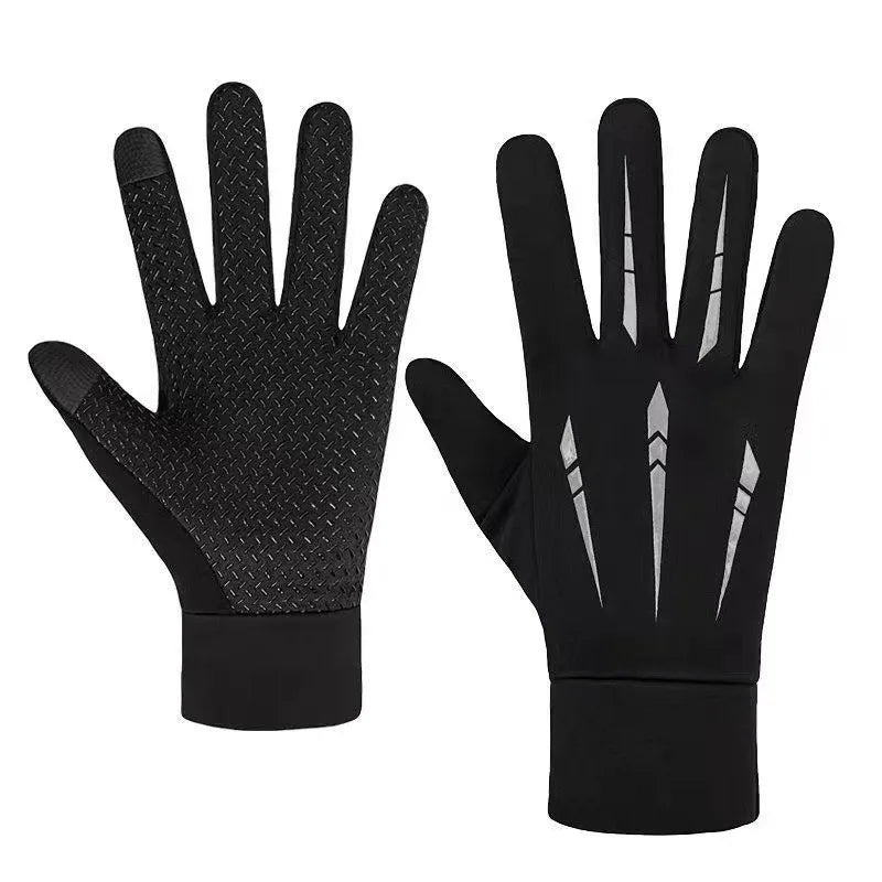 Windproof Fleece-lined Warm Motorcycle Winter Riding Gloves Full-finger Touchscreen Gloves for Men