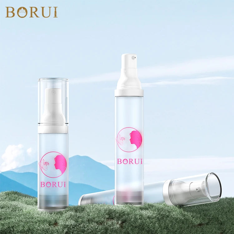 Eco-friendly 15ml 30ml 50ml PET Plastic Airless Pump Lotion Bottle Luxury Screw Cap Body Cream Serum Shampoo Wigs Cosmetic