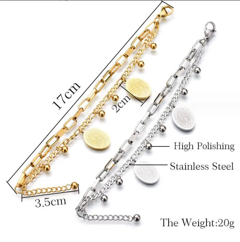 Multi-layer Stainless Steel Bracelet Love Bead NK Bracelet for Women Life Tree Bracelets Head