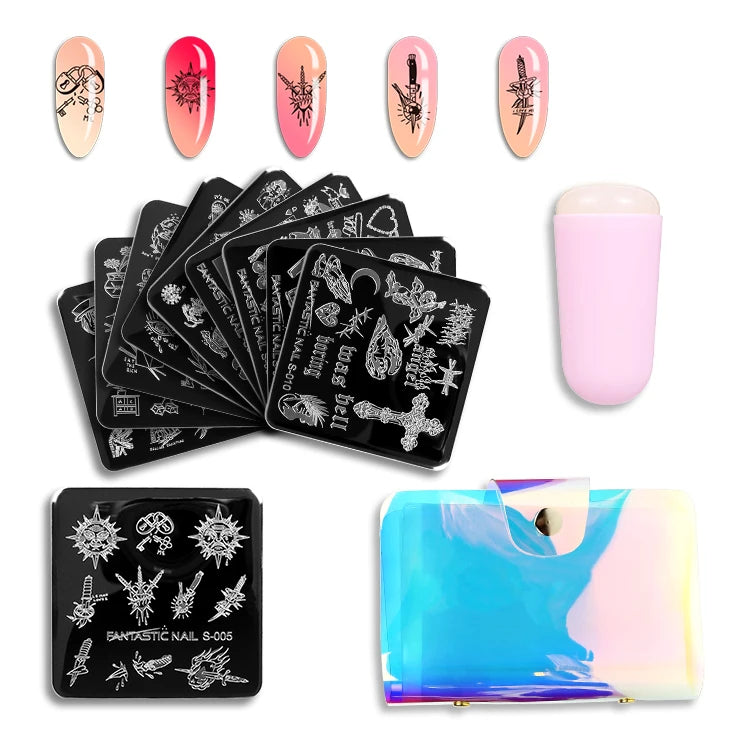 Nail Salon Supplies 6x6cm Animal Image Transfer Template DIY Nail Art Stamping Plate