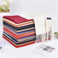 Autumn and Winter Fashion New Bamboo Yarn Solid Color Tassel Scarf Silk Scarf Warm Shawl Multi Color Selection
