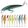 WEIHE Minnow Fishing Lure 7g 10cm 3D Eyes Floating Aritificial  Wobblers Crankbait Hard Lures Plastic Fishing Tackle Hook