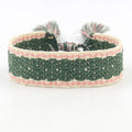 Bohemian Ethnic Style 2cm Wide Polyester Webbing Tassel Embroidery Wrist Band Custom Text Hand Woven Bracelets