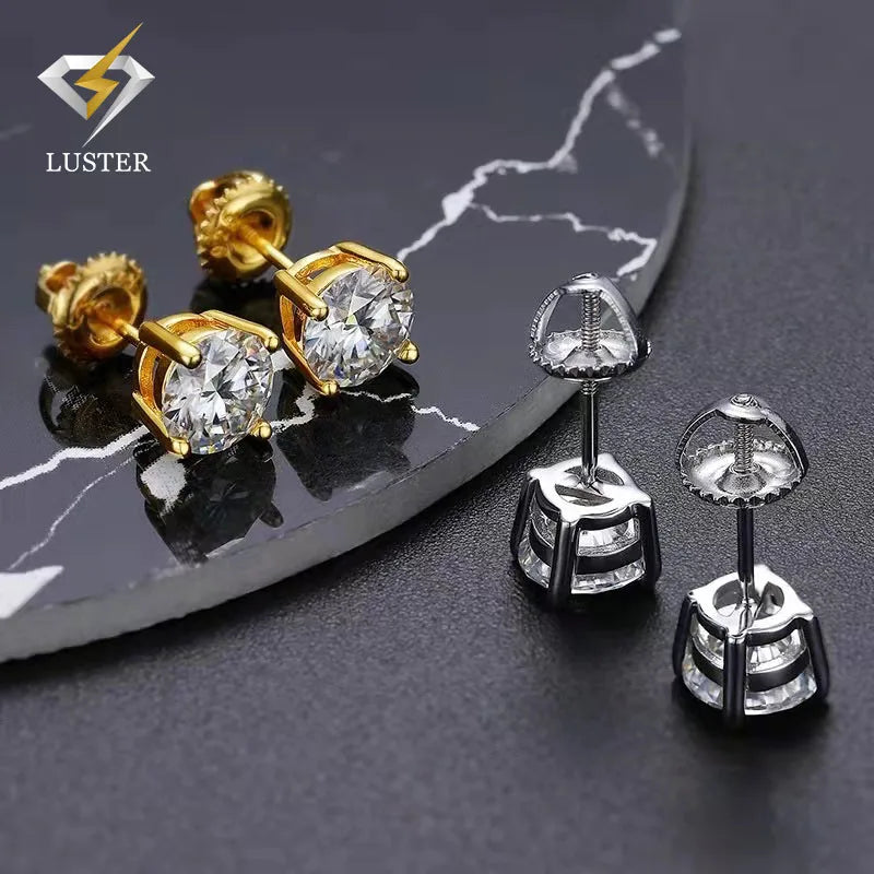 D VVS1  3mm  4mm  5mm  6mm  6.5mm 8mm Screw Back  Sterling Silver 925 Jewelry Moissnaite  Earring