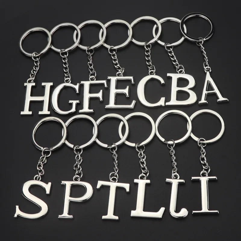 2D/3D Fashionable Metal Animal and 26 Letters Key Chain Rubber Bag Hanging Decoration Gift Keyring with Car Key Pendant