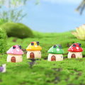 Mediterranean-style Moss Micro-landscape Small Ornaments Resin Mushroom House Castle Landscape Ornaments for Home