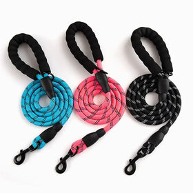 Dog Leash Thick Durable Nylon Rope Comfortable Padded Handle Reflective Rope Dog Leash for Medium Large Dogs