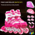 EACH Roller Skate Shoes Set for Kids Inline Skates Flashing Roller Adjustable Roller Skates 4 Wheels Professional