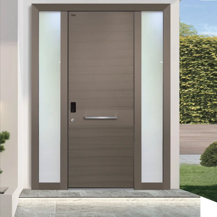 High-end Villa Aluminum Alloy Anti-Theft Front Entry Door-Durable Luxurious Modern Design Finished for Interior/Exterior Use