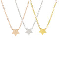 Customizable DIY Stainless Steel PVD Plated 18K Gold Silver Pendant Rose Simple Star Symbol Necklace