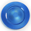 Wholesale 13 Inch Cobalt Navy Blue Royal Glass Eco-Friendly Feature Charger Plates for Formal Wedding