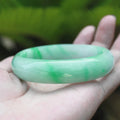 Authentic Natural Burmese Jadeite Bangles for Women Jade Bracelet Gemstone Lavender With Spring Color Jade Bangles Jewelry