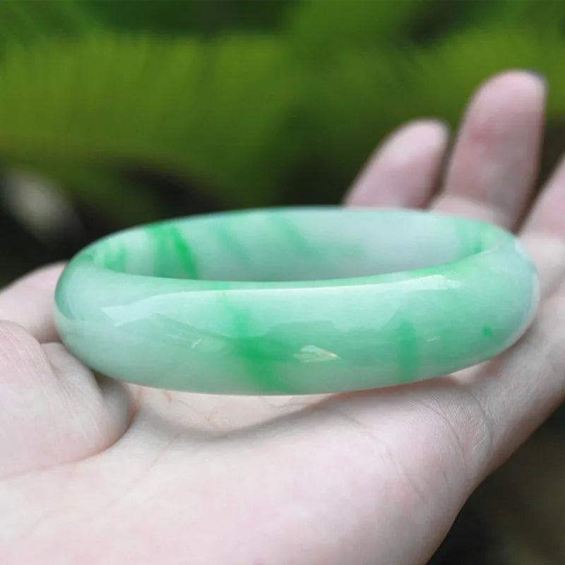 Authentic Natural Burmese Jadeite Bangles for Women Jade Bracelet Gemstone Lavender With Spring Color Jade Bangles Jewelry