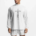 Oversized Turtleneck Long Sleeve T Shirt Mens Cotton Dropped Shoulder Loose Gym Sport Fitness T-Shirt Autumn Bodybuilding Tees