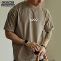 Manufacturer Custom Men's Regular Fit Blank Short Sleeve T-shirt Streetwear 100% Cotton Knitted Drop Shoulder